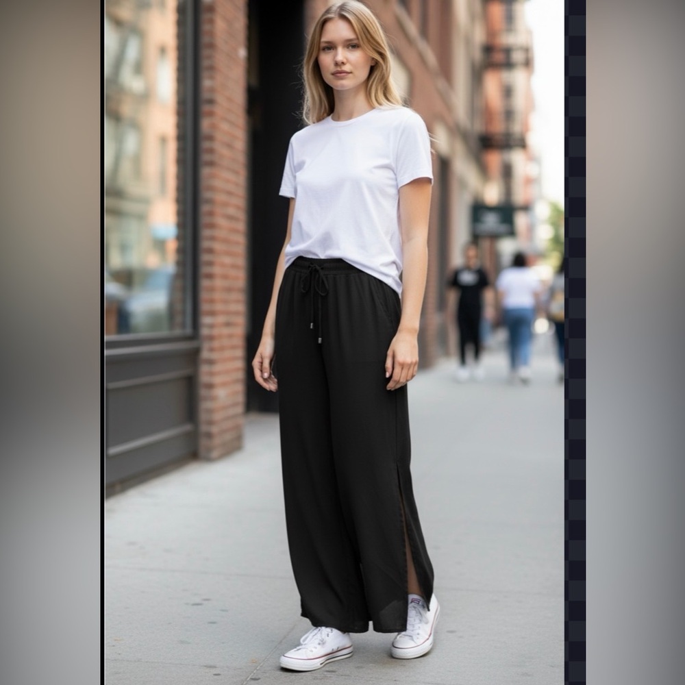Black Maxi Skirt with Side Slits for Women, Size S (runs big)